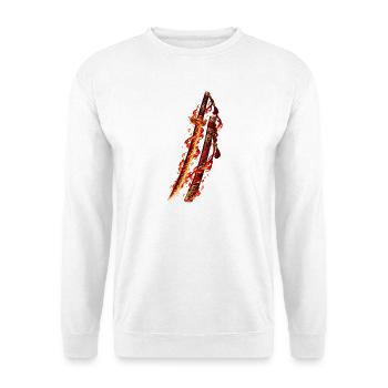 Crimson Inferno Katana - Unisex Pullover - Weiß - Vorne - Alina (178cm) & Michal (187cm)
