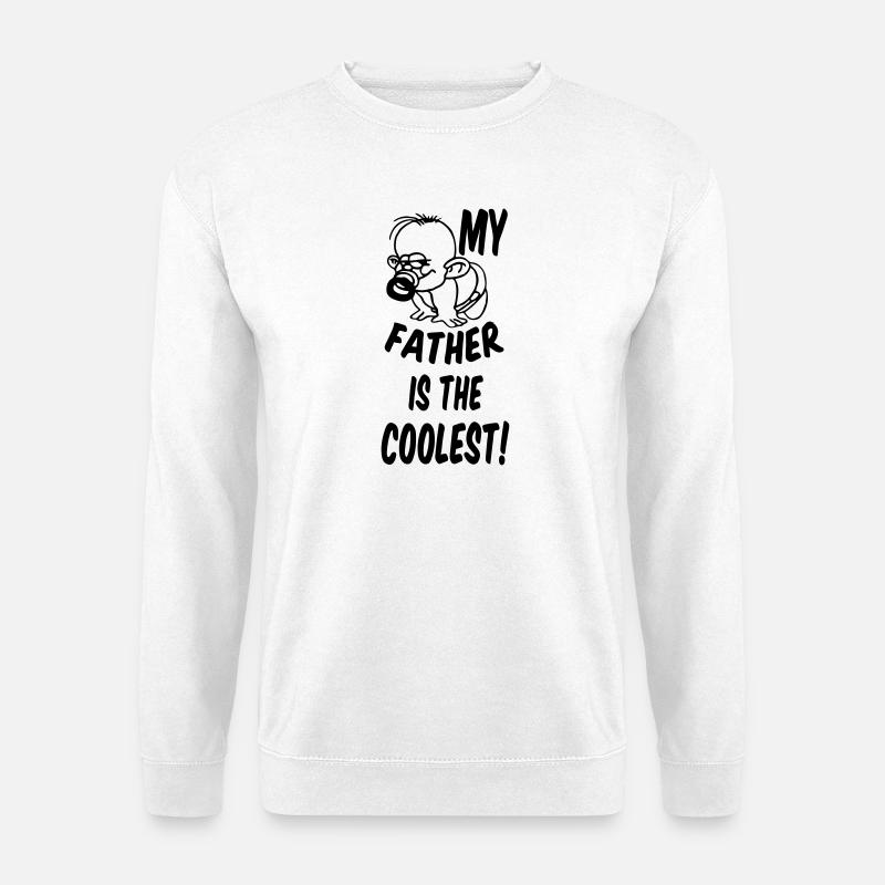 Coolest Father Vater, Vatertag, Geschenk - Unisex Pullover - Weiß