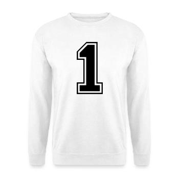 1 numéro de football de rugby - Sweat-shirt Unisexe - blanc - Devant