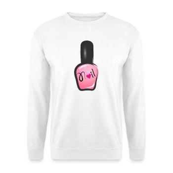 rosa Nagellack im Graffiti Stil mit Herz - Unisex Pullover - Weiß - Vorne