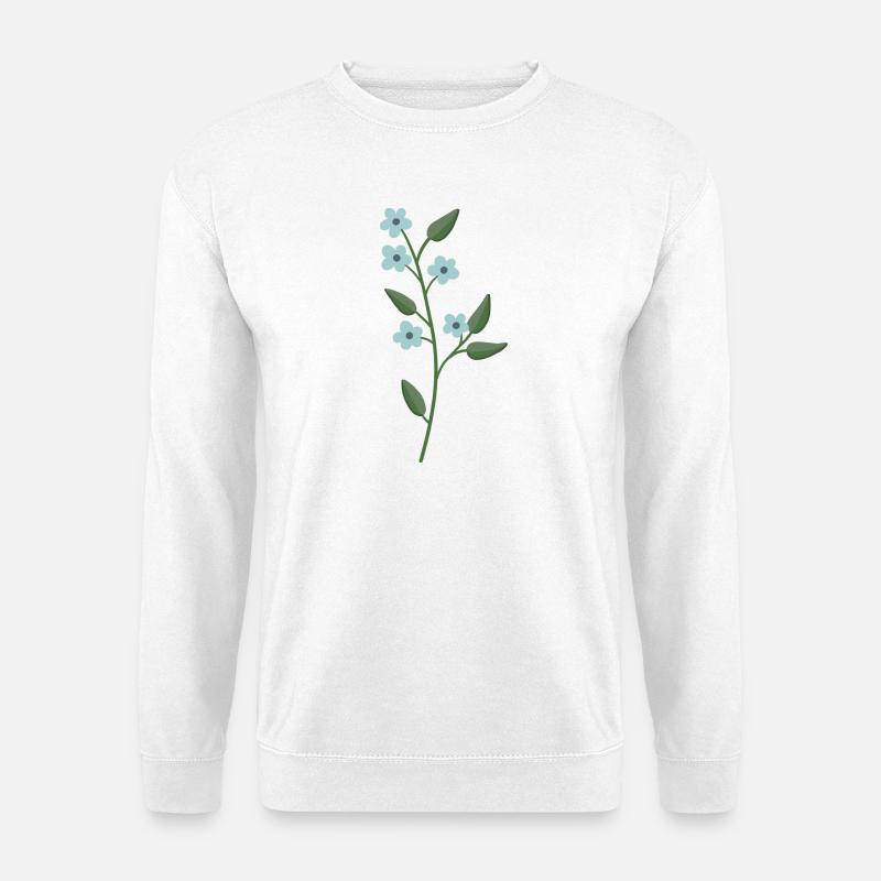 Blume hellblau - Unisex Pullover - Weiß