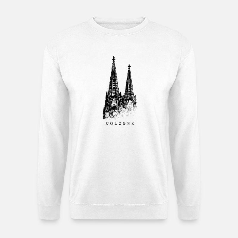 Kölner Dom Cologne Vintage Silhouette Köln Skyline - Unisex Pullover - Weiß