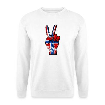 Norway Flag Peace Victory Symbol used - Unisex Sweatshirt - white - Front