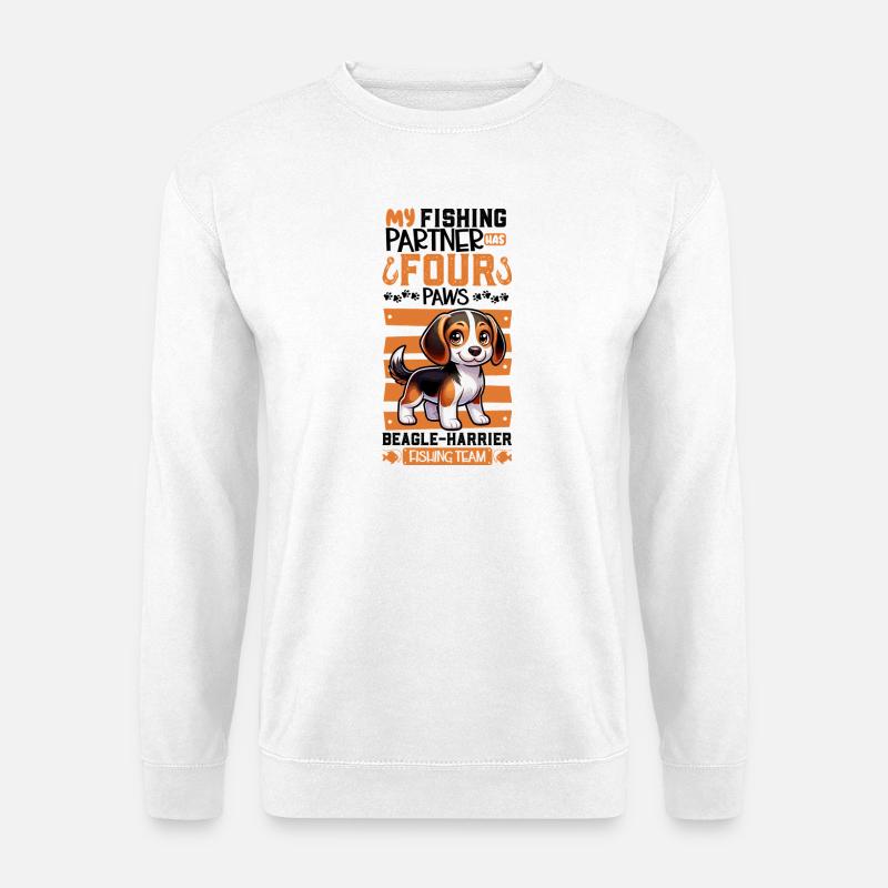 Angeln und Beagle-Harrier - Unisex Pullover - Weiß