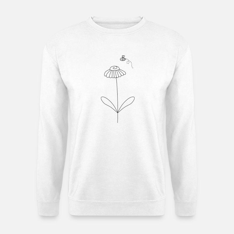 Bee And Flower Art Pattern - Unisex Sweatshirt - white