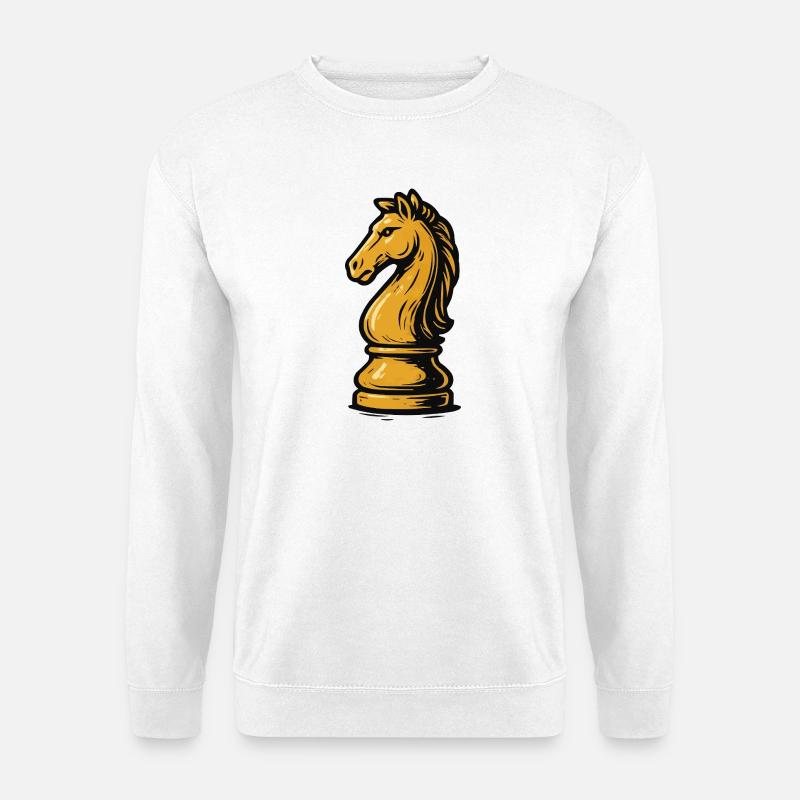 Pferd Schach Figur - Unisex Pullover - Weiß