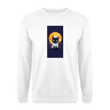 Moonlight Cat in Ghost Cloak - Unisex Sweatshirt - white - Front