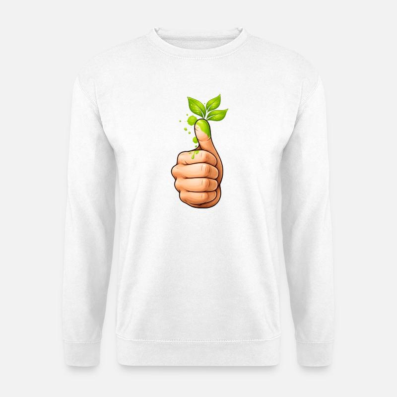 Grüner Daumen Pflanzenliebe  - Unisex Pullover - Weiß