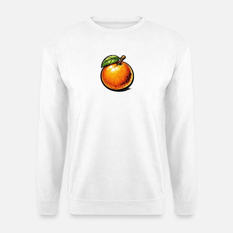 Comic Orange – Fruchtiges Illustrationsdesign 🍊 - Unisex Pullover - Weiß