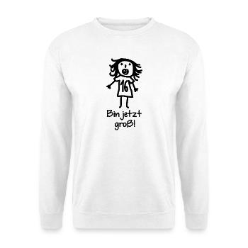 Fille de 16e anniversaire dessin au trait - Sweat-shirt Unisexe - blanc - Devant