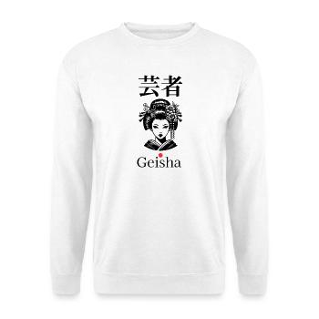 Silhouette de geisha avec écriture japonaise - Sweat-shirt Unisexe - blanc - Devant