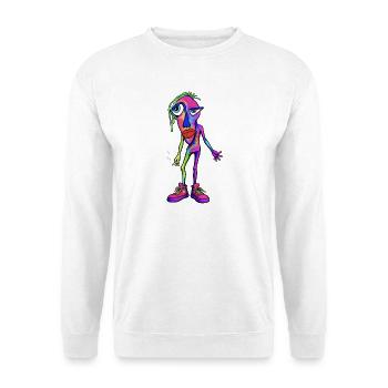 Bunter abstrakter Raucher-Charakter - Unisex Pullover - Weiß - Vorne