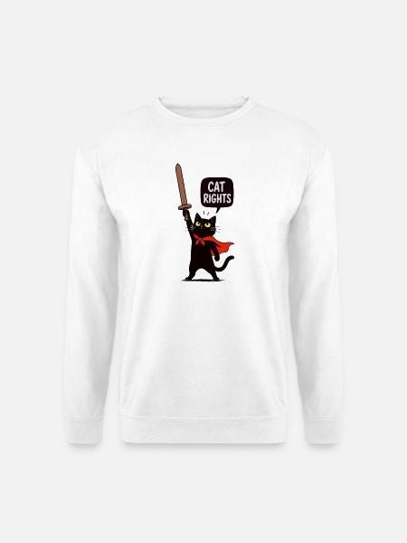 Gato Guerrero für Katzenrechte - Unisex Pullover - Weiß