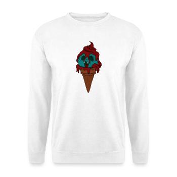 Schmelzende MonsterEis - Unisex Pullover - Weiß - Vorne - Alina (178cm) & Michal (187cm)