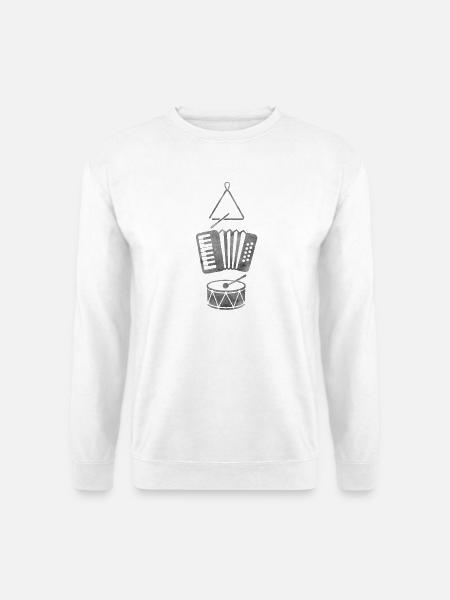 Forro Instrumente – Triangel, Sanfona & Zabumba - Unisex Pullover - Weiß