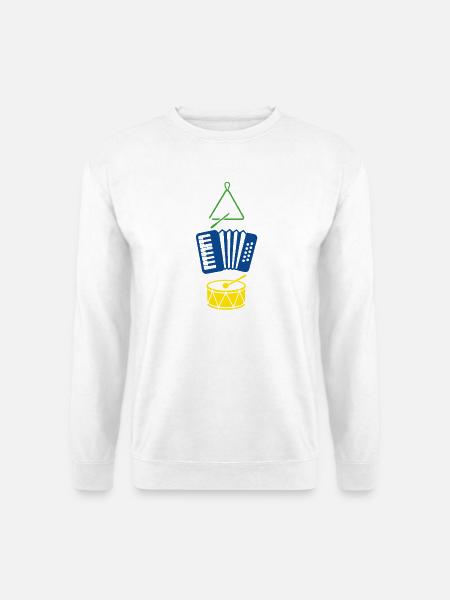 Forro Instrumente – Triangel, Sanfona & Zabumba - Unisex Pullover - Weiß