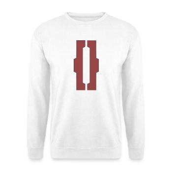 Geometrische Echelon-Säulen - Unisex Pullover - Weiß - Vorne - Alina (178cm) & Michal (187cm)