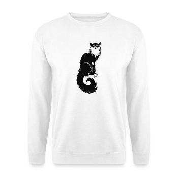 Mitternachtskatzen-Silhouetten-Tuschekunst - Unisex Pullover - Weiß - Vorne - Alina (178cm) & Michal (187cm)