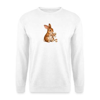 Kaninchen knüpft Occhi-Spitze - Unisex Pullover - Weiß - Vorne - Alina (178cm) & Michal (187cm)
