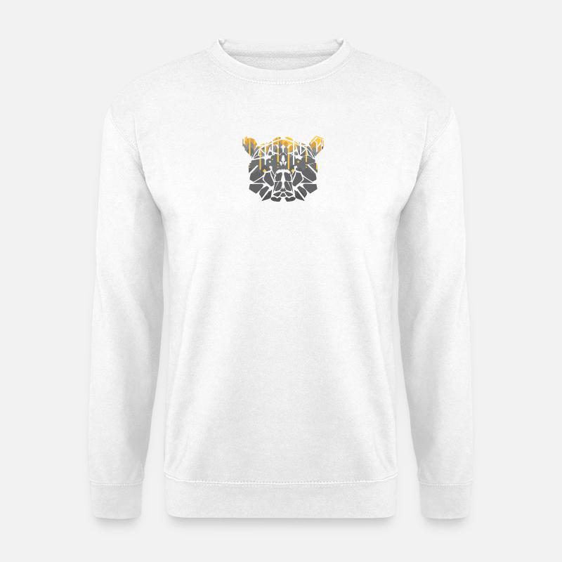 Geometric bear Mosaic with Gold Drips - Unisex Sweatshirt - white