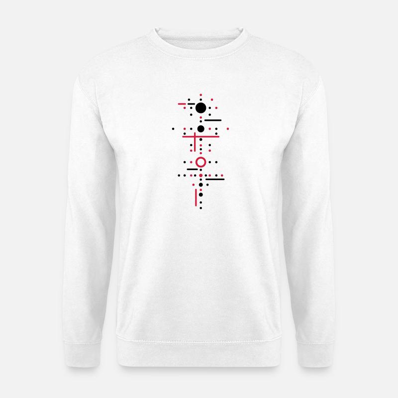 Punkte und Linien - Unisex Pullover - Weiß