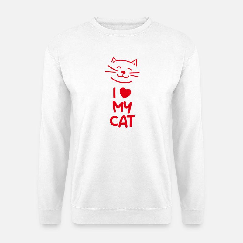 Ich liebe meine Katze - Unisex Pullover - Weiß