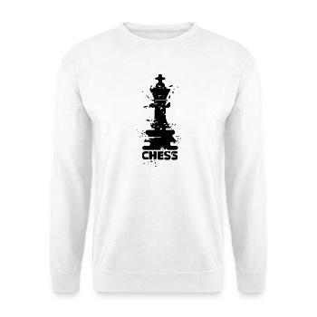 Schachkönig Symbol Illustration Schachverein Logo - Unisex Pullover - Weiß - Vorne