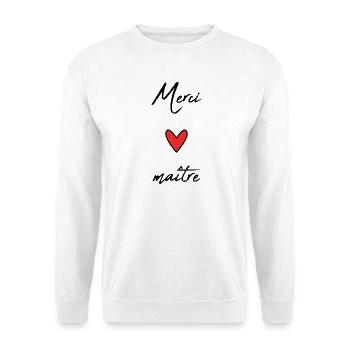MAITRE. MAÎTRESSE. MERCI. MERCI MAÎTRESSE - Sweat-shirt Unisexe - blanc - Devant