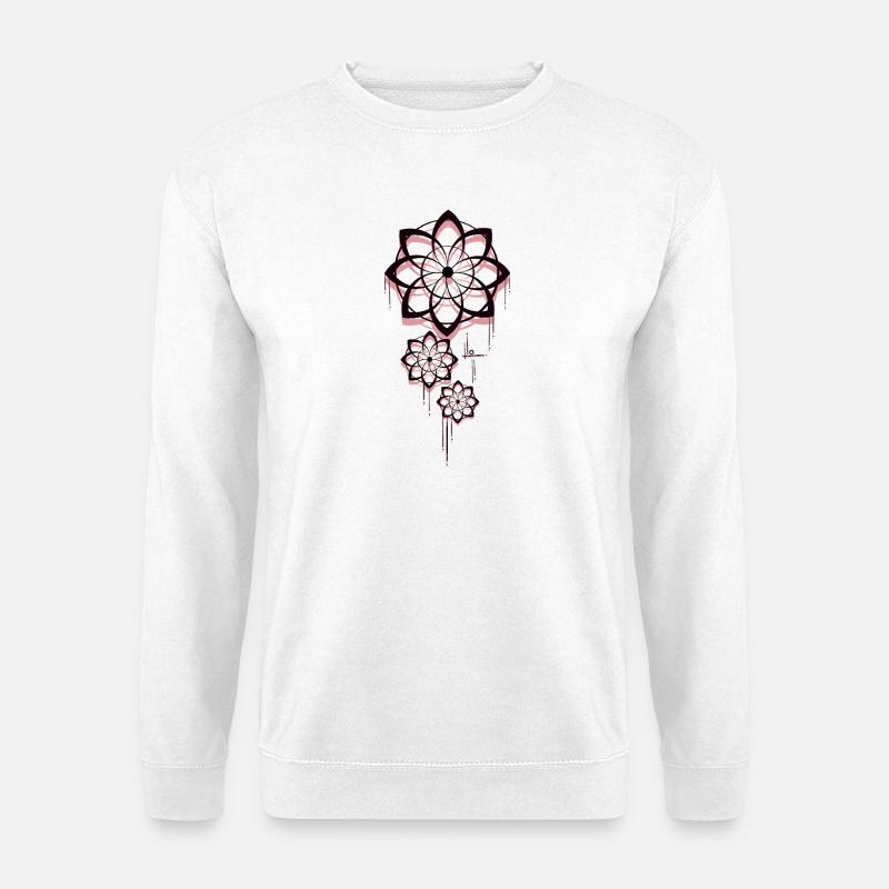 Geometrisches Mandala Dreamcatcher Design - Unisex Pullover - Weiß