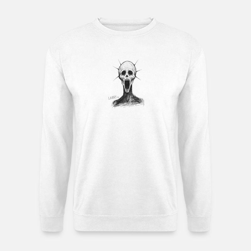 Larrys dunkle Maske - Unisex Pullover - Weiß