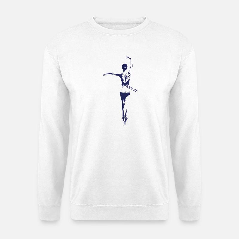 Elegante Ballerina Linie Kunst Illustration - Unisex Pullover - Weiß
