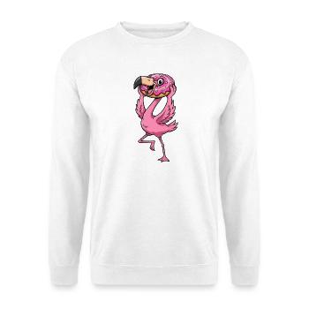 Cute Flamingo Donut Dessert Candy Cartoon - Unisex Sweatshirt - white - Front