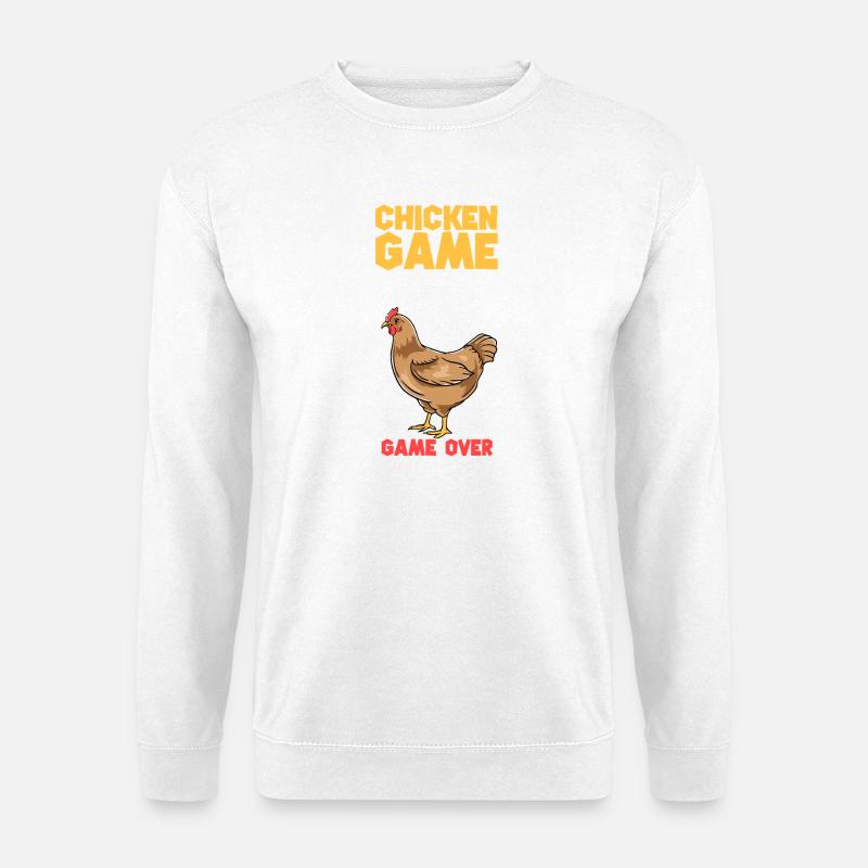 Chicken Game Bold Text Tee - Unisex Sweatshirt - white
