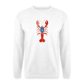Homard avec chemise d’ancre – Design maritime - Sweat-shirt Unisexe - blanc - Devant