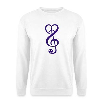 peace love music - Unisex Pullover - Weiß - Vorne - Alina (178cm) & Michal (187cm)