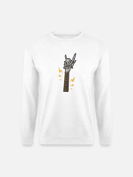 Gitarre Skelett Rock - Unisex Pullover - Weiß