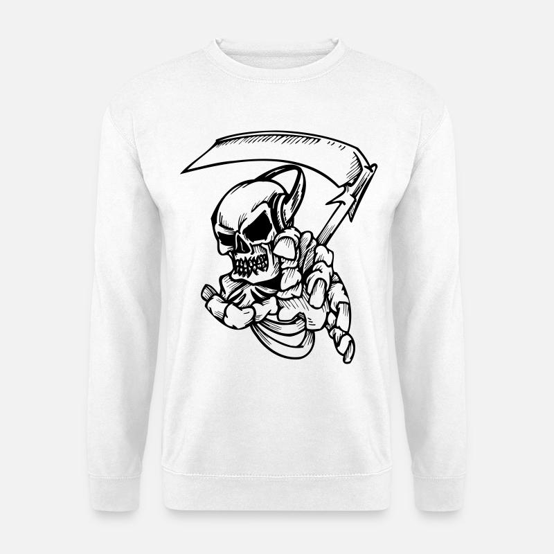 Skelett mit Sense - Unisex Sweatshirt - white
