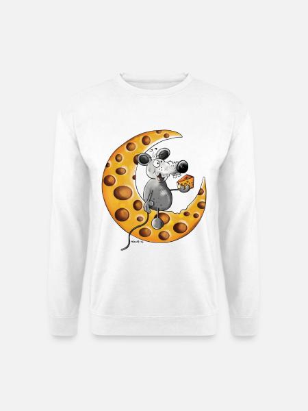 Maus liebt Käse - Unisex Pullover - Weiß