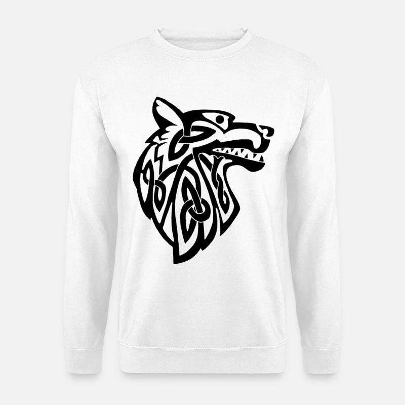 Viking black wolf - Unisex Sweatshirt - white