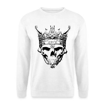 Skull King with Crown - Unisex Sweatshirt - white - Front