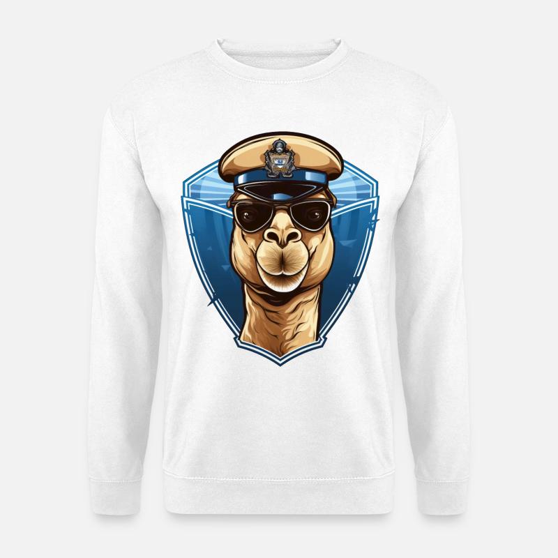 Kamel Polizist - Unisex Pullover - Weiß