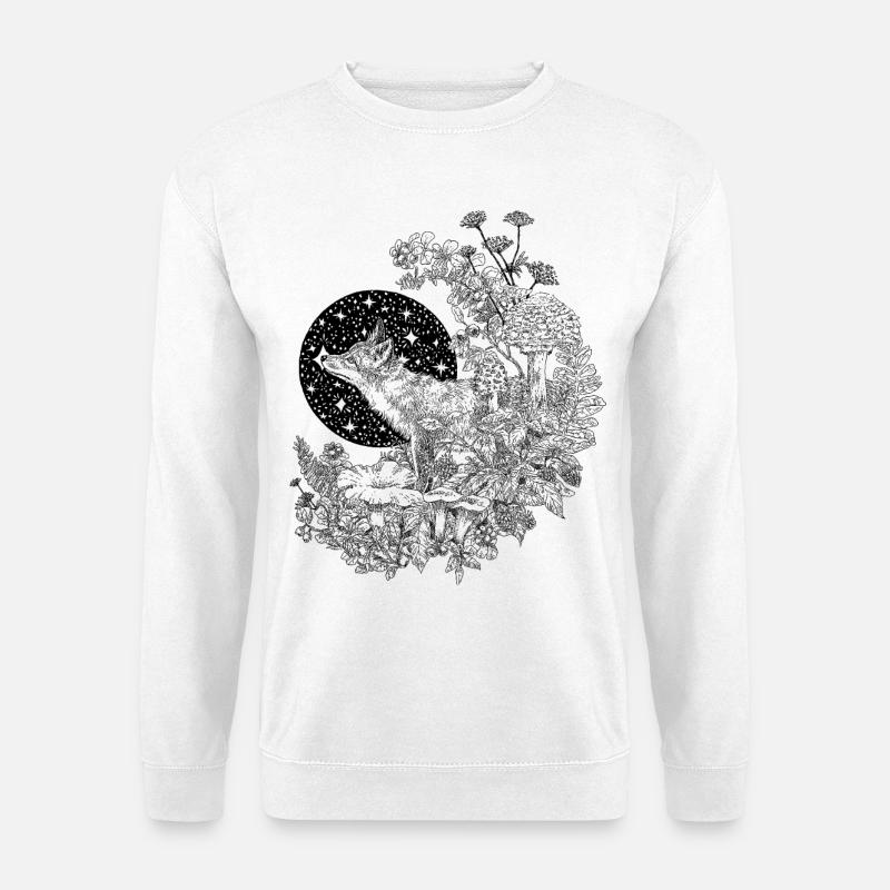 FOX & NIGHT SKY  - Unisex Sweatshirt - white