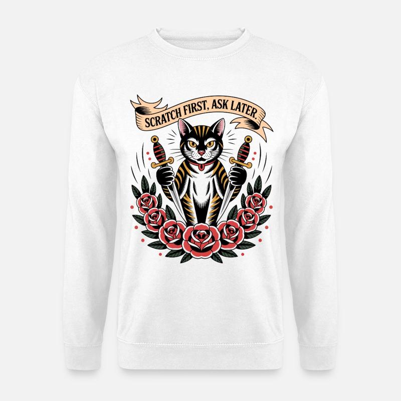 Scratch First Cat - Unisex Sweatshirt - white