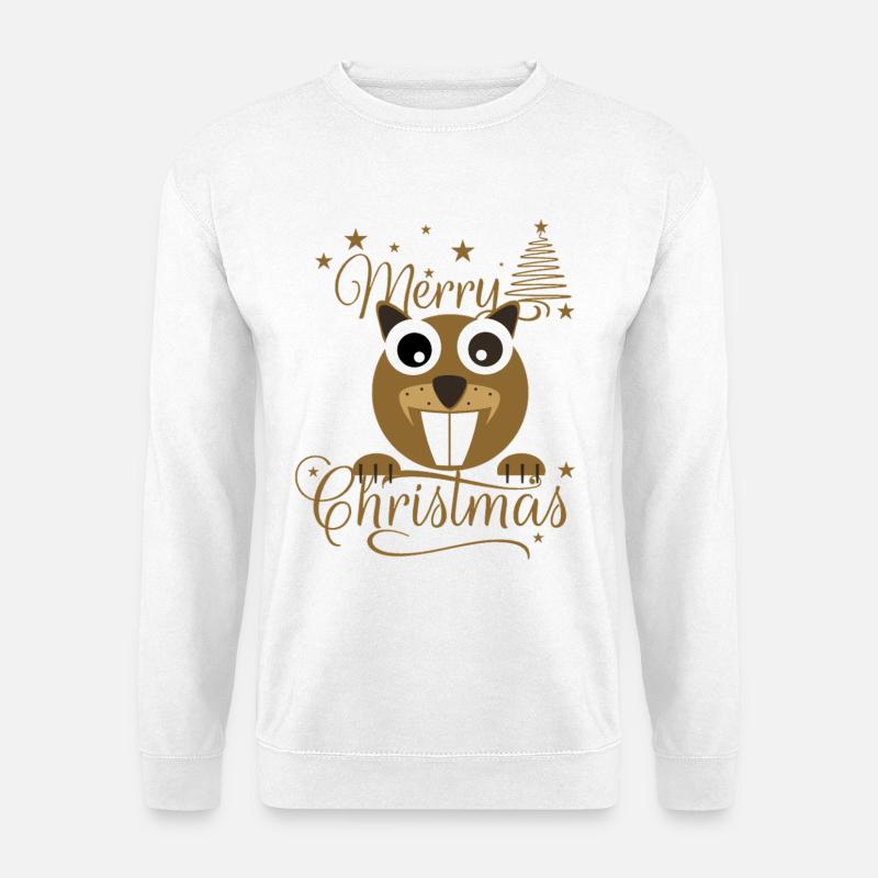 Merry Chrysstmans Eichhornchen - Unisex Pullover - Weiß