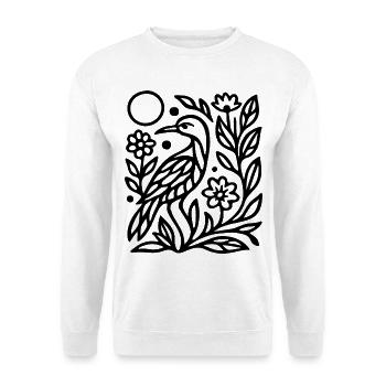 Mystic Owl Silhouette with Nature Lines Artwork - Unisex Sweatshirt - white - Front