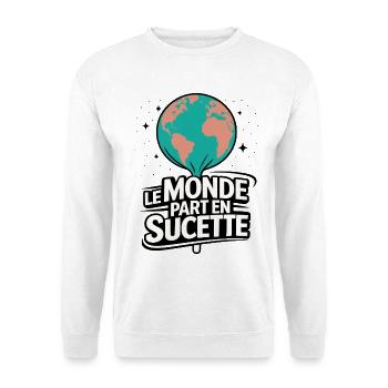 Die Welt geht zum Lollipop Globe Pop - Unisex Pullover - Weiß - Vorne