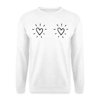 Doppelherzer - Unisex Pullover - Weiß - Vorne