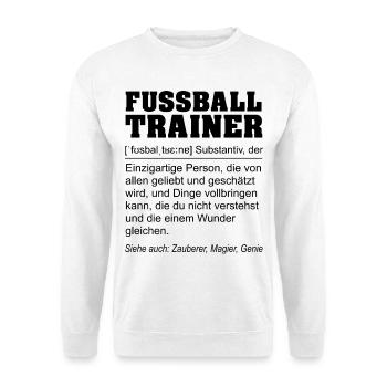 Lustige Definition Fußballtrainer Geschenk - Unisex Pullover - Weiß - Vorne