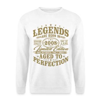 2008 Jahrgang geboren Legenden Vintage Geburtstag - Unisex Pullover - Weiß - Vorne