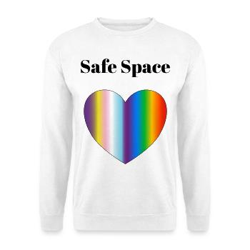 Regenbogengradient Herz-Inklusiver Stolz - Unisex Pullover - Weiß - Vorne - Alina (178cm) & Michal (187cm)